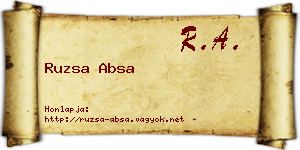 Ruzsa Absa névjegykártya